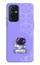 Cute Astronaut Chilling Oneplus 9 Hard Case Back Cover by Casekaro
