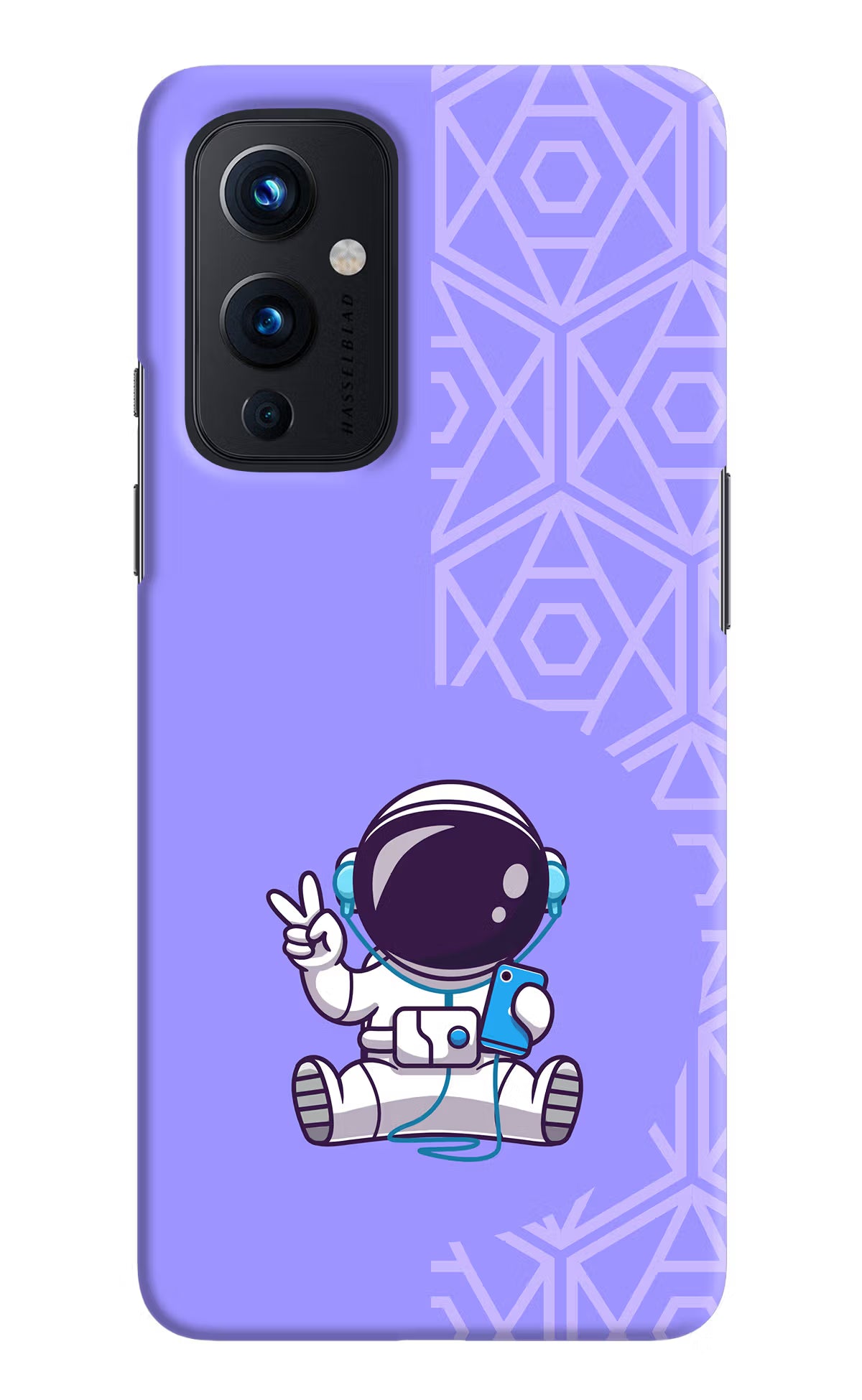 Cute Astronaut Chilling Oneplus 9 Hard Case Back Cover by Casekaro