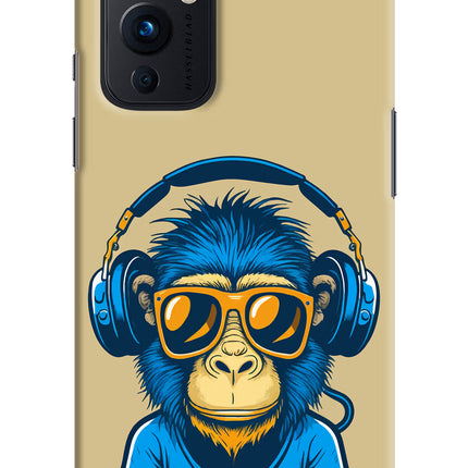 Monkey Headphone Oneplus 9 Hard Case Back Cover by Casekaro