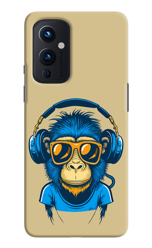 Monkey Headphone Oneplus 9 Hard Case Back Cover by Casekaro