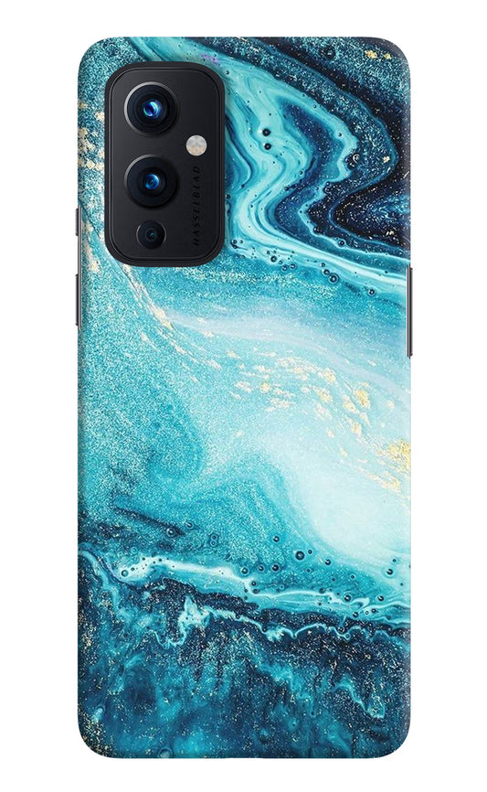 Blue Glitter Marble Oneplus 9 Hard Case Back Cover by Casekaro