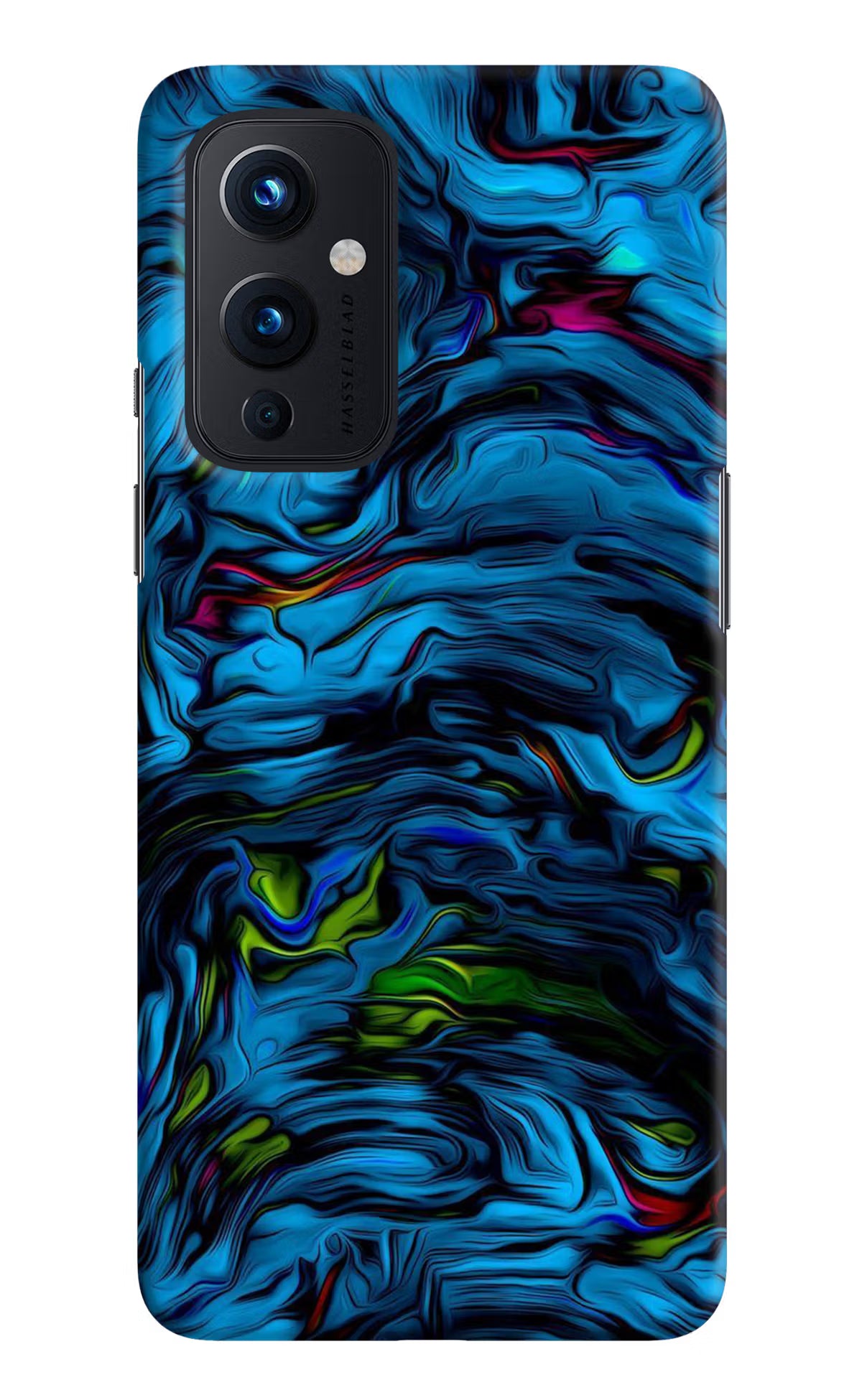 Dark Blue Abstract Oneplus 9 Hard Case Back Cover by Casekaro