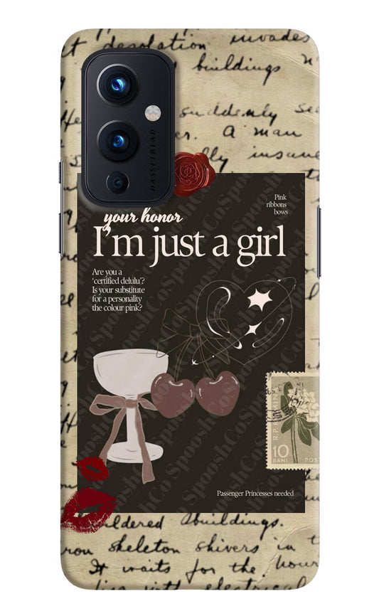 I am just a girl Oneplus 9 Hard Case Back Cover by Casekaro
