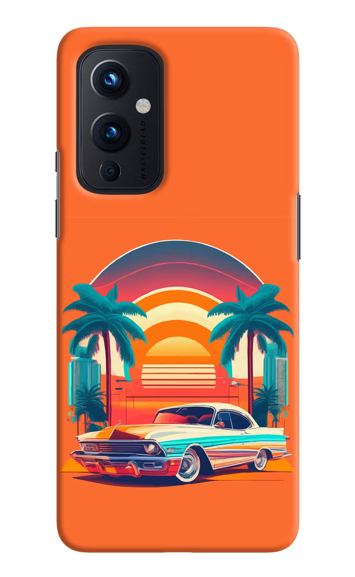 Palm Drive 80s Oneplus 9 Hard Case Back Cover by Casekaro