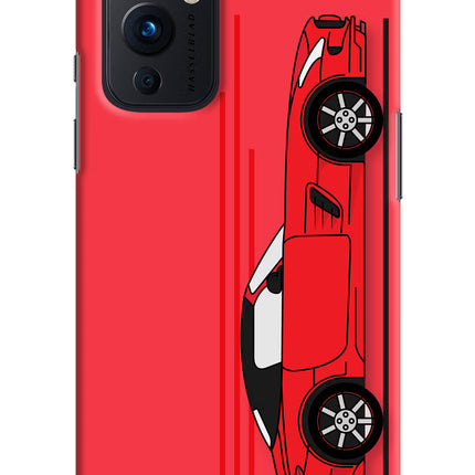 Red Velocity Oneplus 9 Hard Case Back Cover by Casekaro