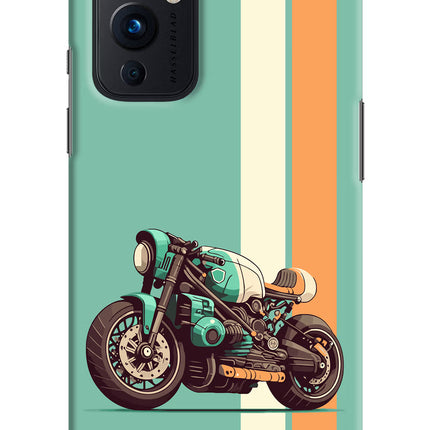 Striped Moto Drift Oneplus 9 Hard Case Back Cover by Casekaro