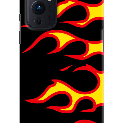 Side Sweep Flames Oneplus 9 Hard Case Back Cover by Casekaro