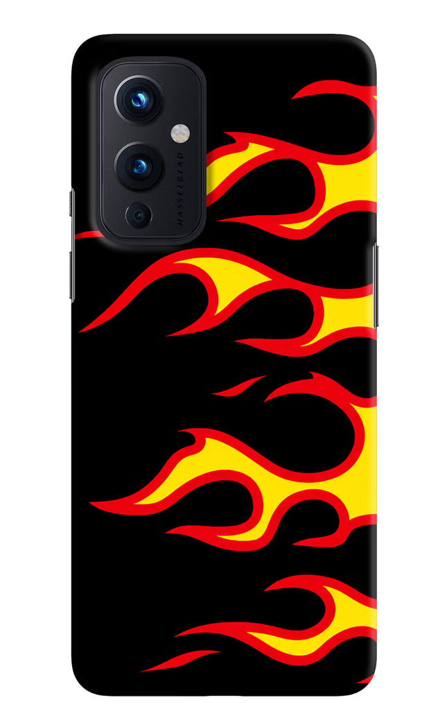 Side Sweep Flames Oneplus 9 Hard Case Back Cover by Casekaro