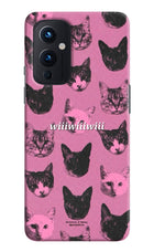 Pink Cats Oneplus 9 Hard Case Back Cover by Casekaro