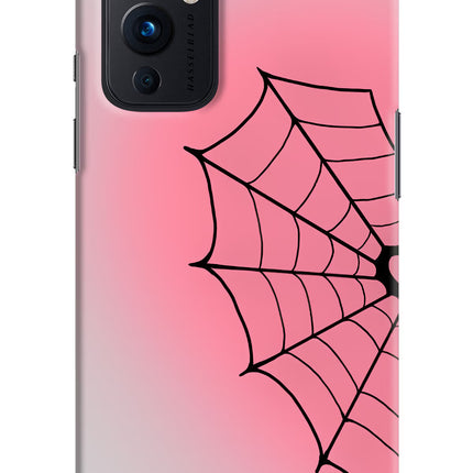 Pink Web Oneplus 9 Hard Case Back Cover by Casekaro