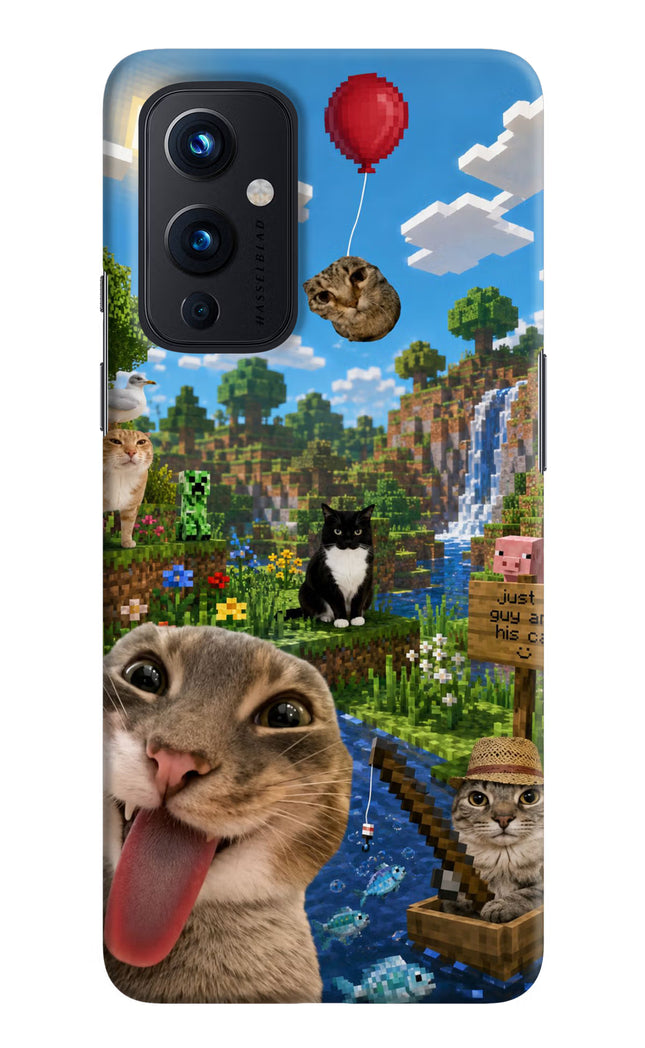 Minecraft Cat Chaos Oneplus 9 Hard Case Back Cover by Casekaro