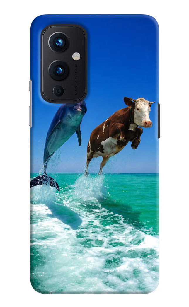 Dolphin vs Cow Oneplus 9 Hard Case Back Cover by Casekaro