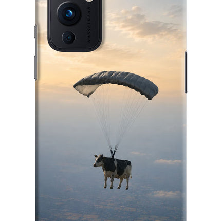 Skydiving Cow Oneplus 9 Hard Case Back Cover by Casekaro