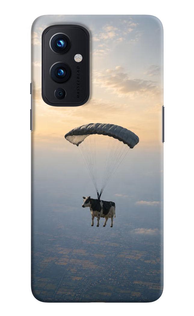 Skydiving Cow Oneplus 9 Hard Case Back Cover by Casekaro