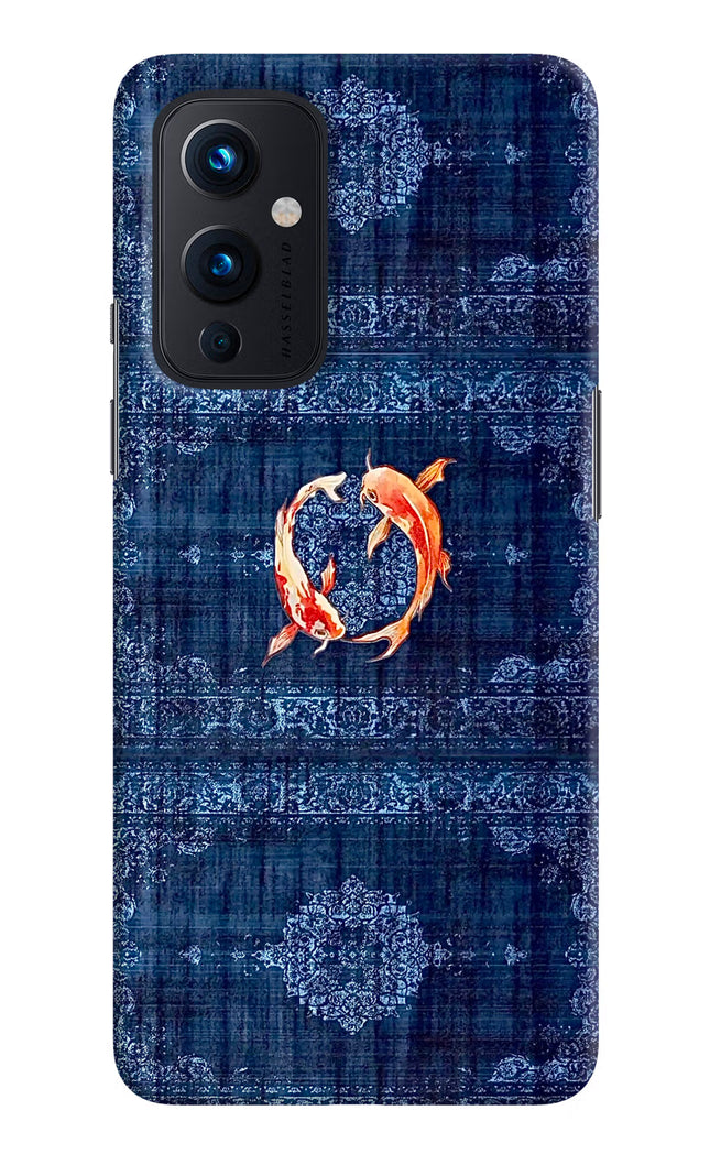 Koi Blue Oneplus 9 Hard Case Back Cover by Casekaro