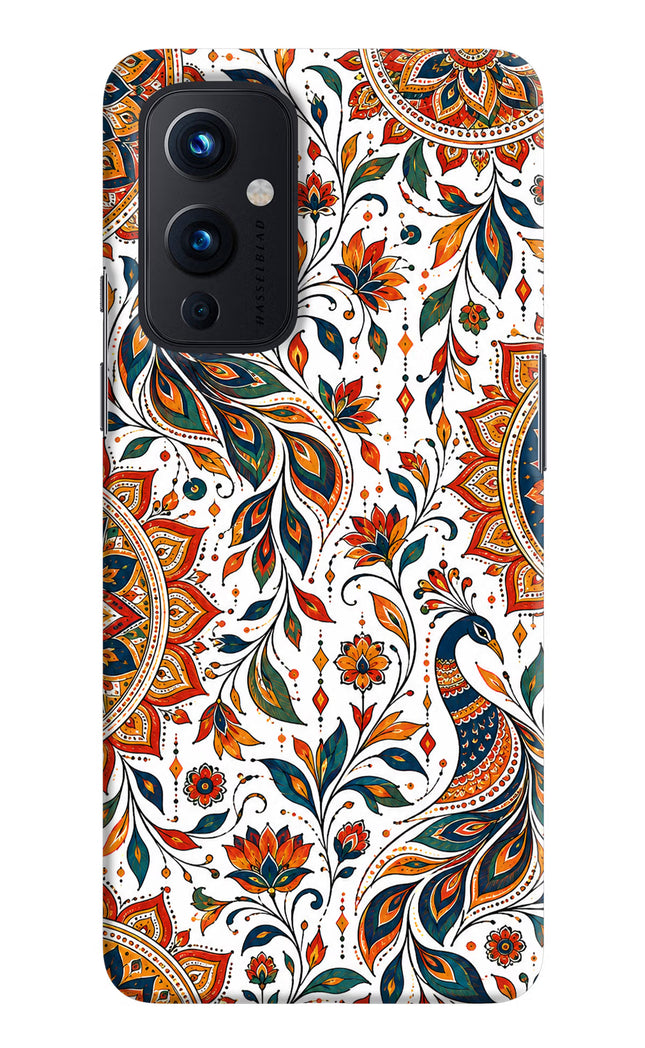 White Mayura Oneplus 9 Hard Case Back Cover by Casekaro