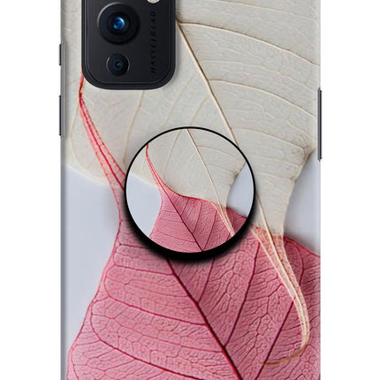 White Pink Leaf Oneplus 9 Pop Case by Casekaro