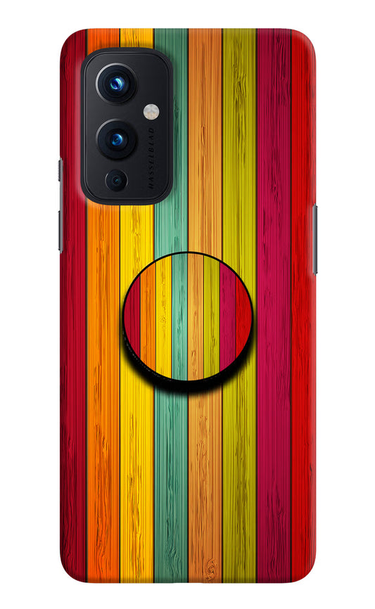 Multicolor Wooden Oneplus 9 Pop Case by Casekaro