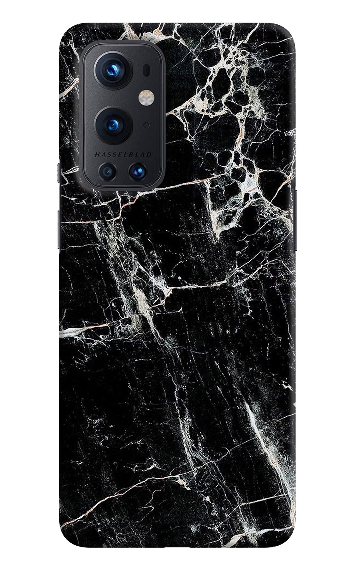 Black Marble Texture Oneplus 9 Pro Hard Case Back Cover by Casekaro