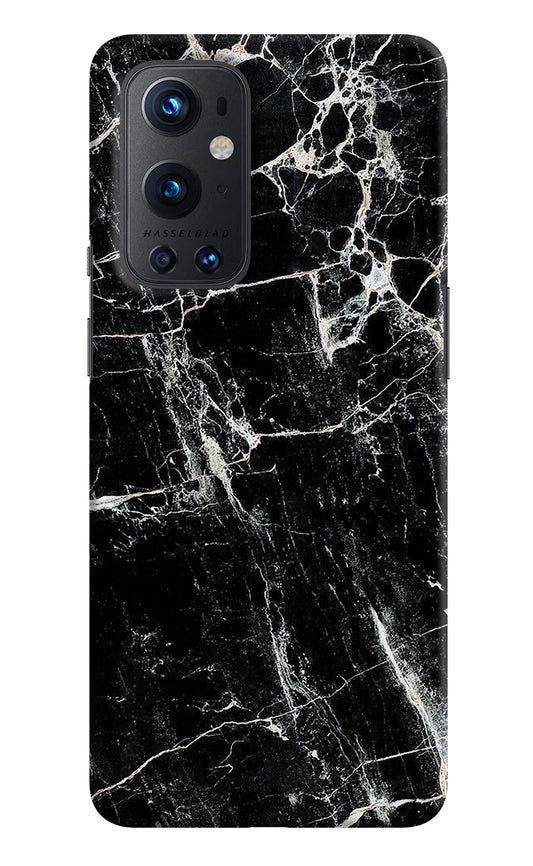 Black Marble Texture Oneplus 9 Pro Hard Case Back Cover by Casekaro