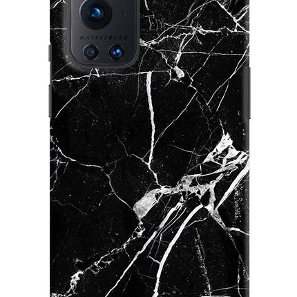 Black Marble Pattern Oneplus 9 Pro Hard Case Back Cover by Casekaro