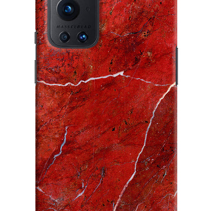 Red Marble Design Oneplus 9 Pro Hard Case Back Cover by Casekaro