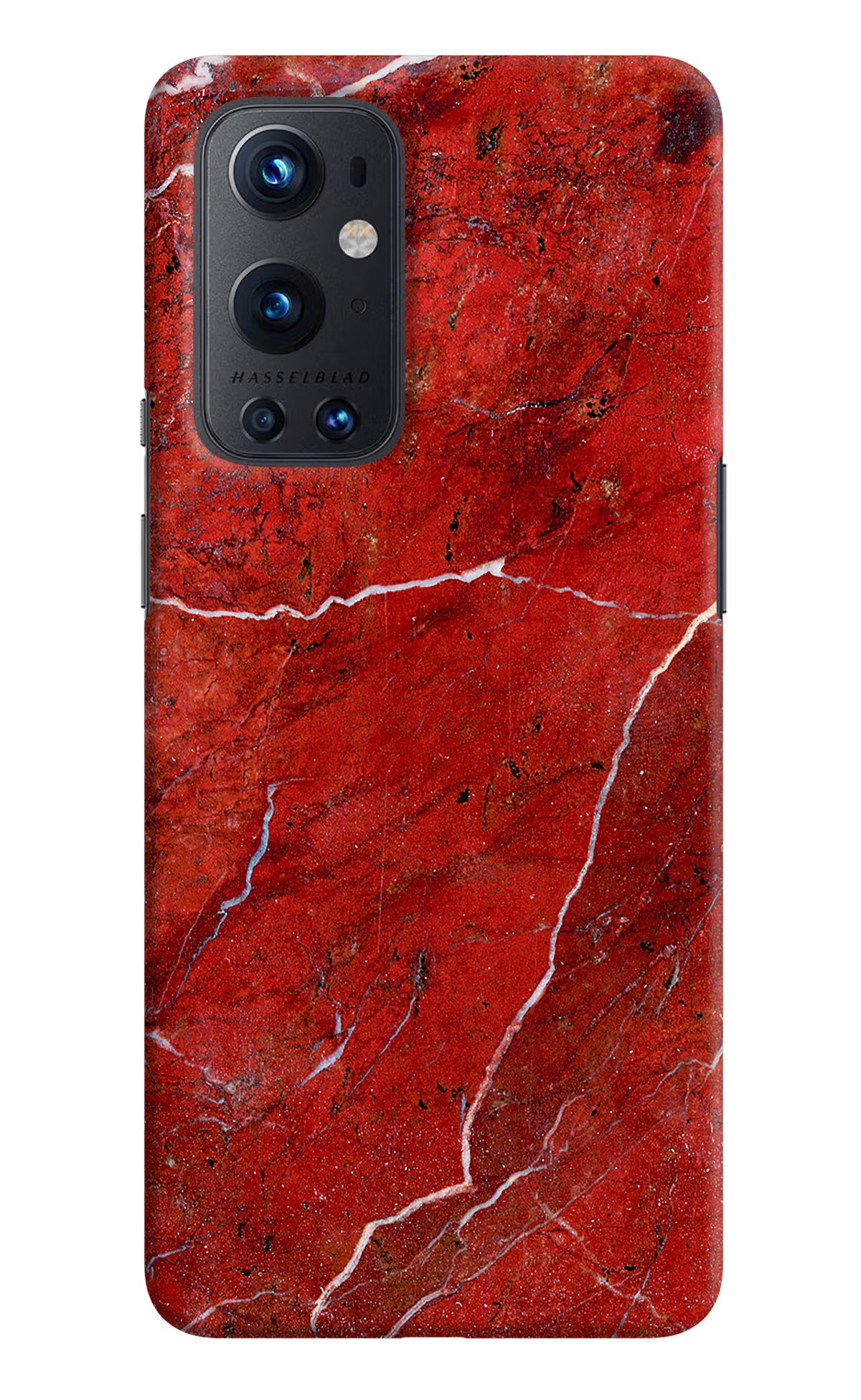 Red Marble Design Oneplus 9 Pro Hard Case Back Cover by Casekaro