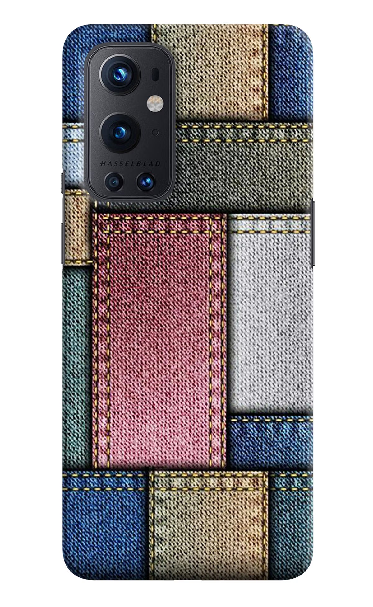 Multicolor Jeans Oneplus 9 Pro Hard Case Back Cover by Casekaro