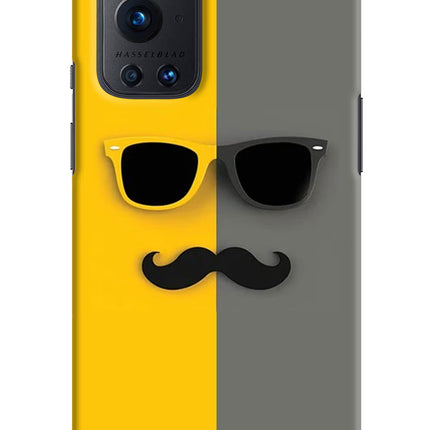 Sunglasses with Mustache Oneplus 9 Pro Hard Case Back Cover by Casekaro