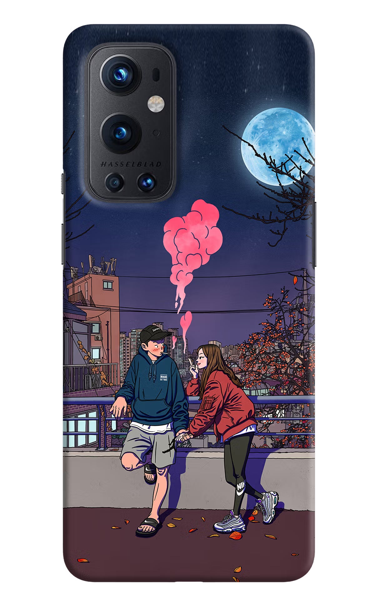 Chilling Couple Oneplus 9 Pro Hard Case Back Cover by Casekaro
