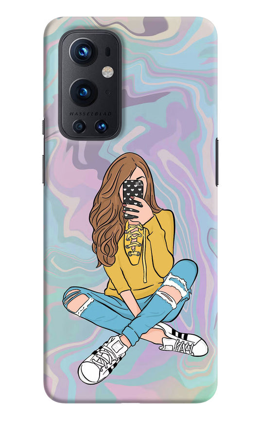 Selfie Girl Oneplus 9 Pro Hard Case Back Cover by Casekaro