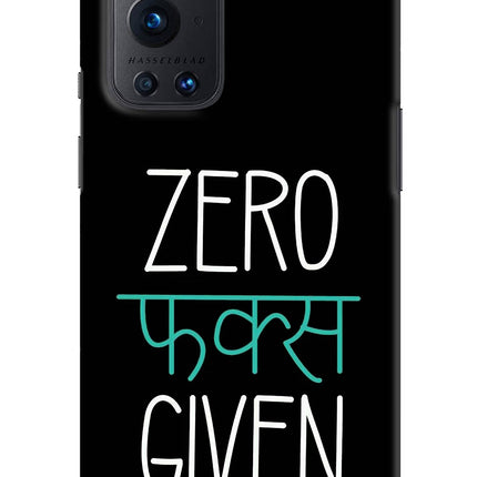 Zero Fucks Given Oneplus 9 Pro Hard Case Back Cover by Casekaro