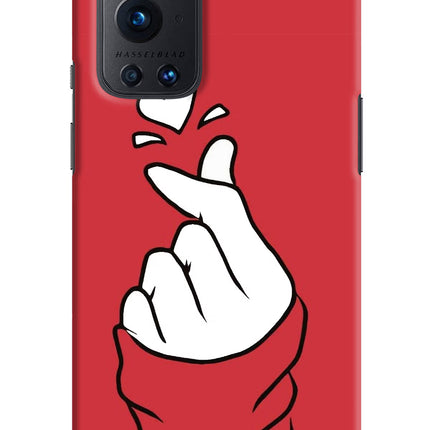 Korean Love Sign Oneplus 9 Pro Hard Case Back Cover by Casekaro