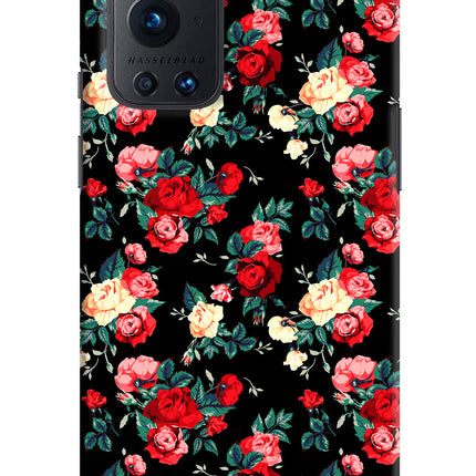 Rose Pattern Oneplus 9 Pro Hard Case Back Cover by Casekaro
