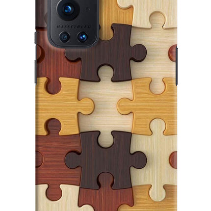 Wooden Puzzle Oneplus 9 Pro Hard Case Back Cover by Casekaro