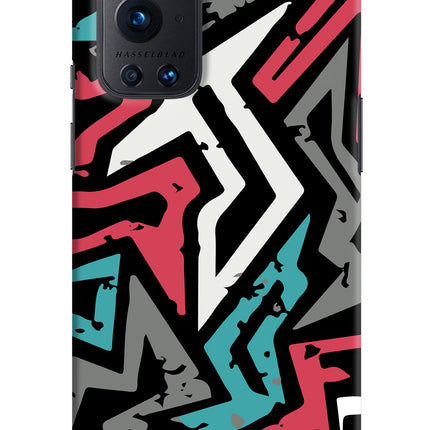 Geometric Graffiti Oneplus 9 Pro Hard Case Back Cover by Casekaro