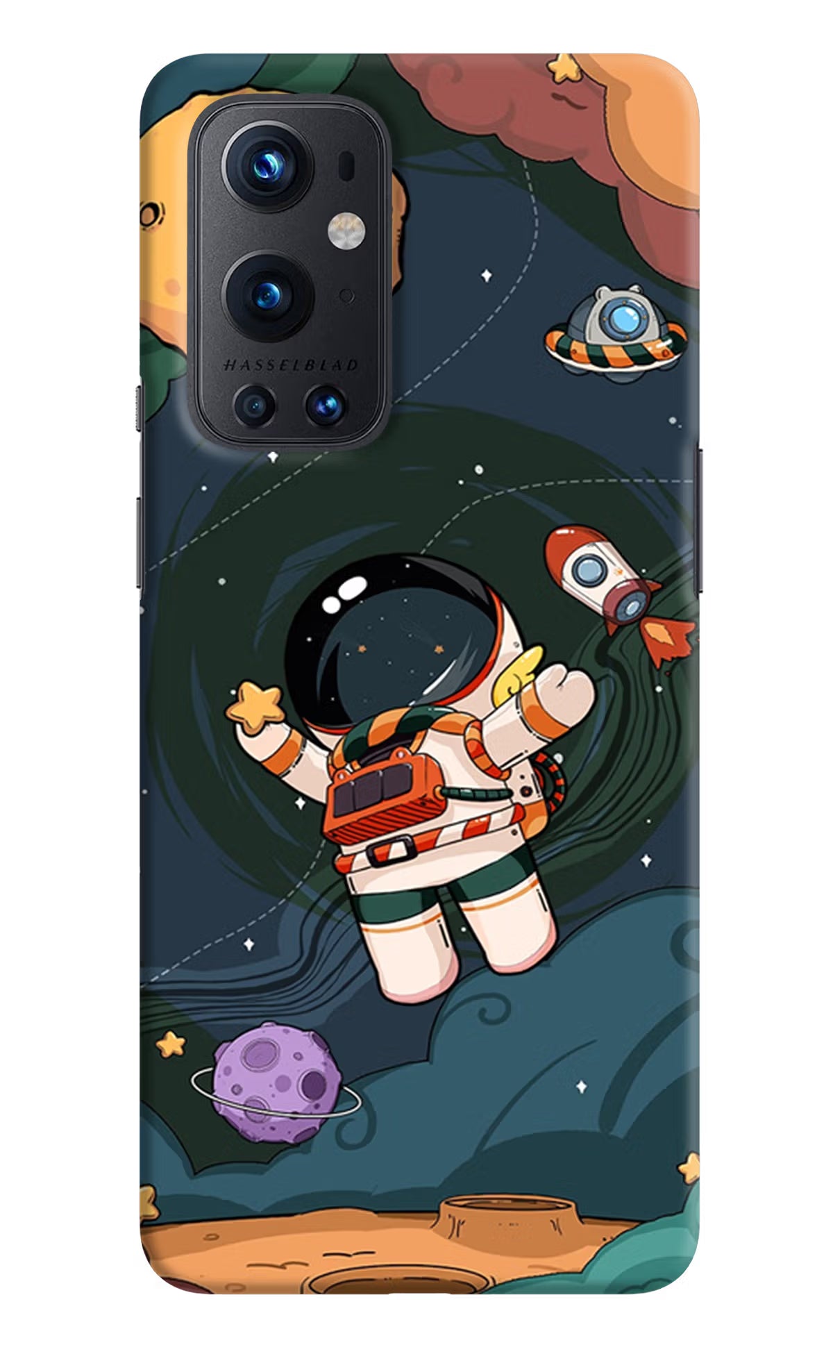 Cartoon Astronaut Oneplus 9 Pro Hard Case Back Cover by Casekaro