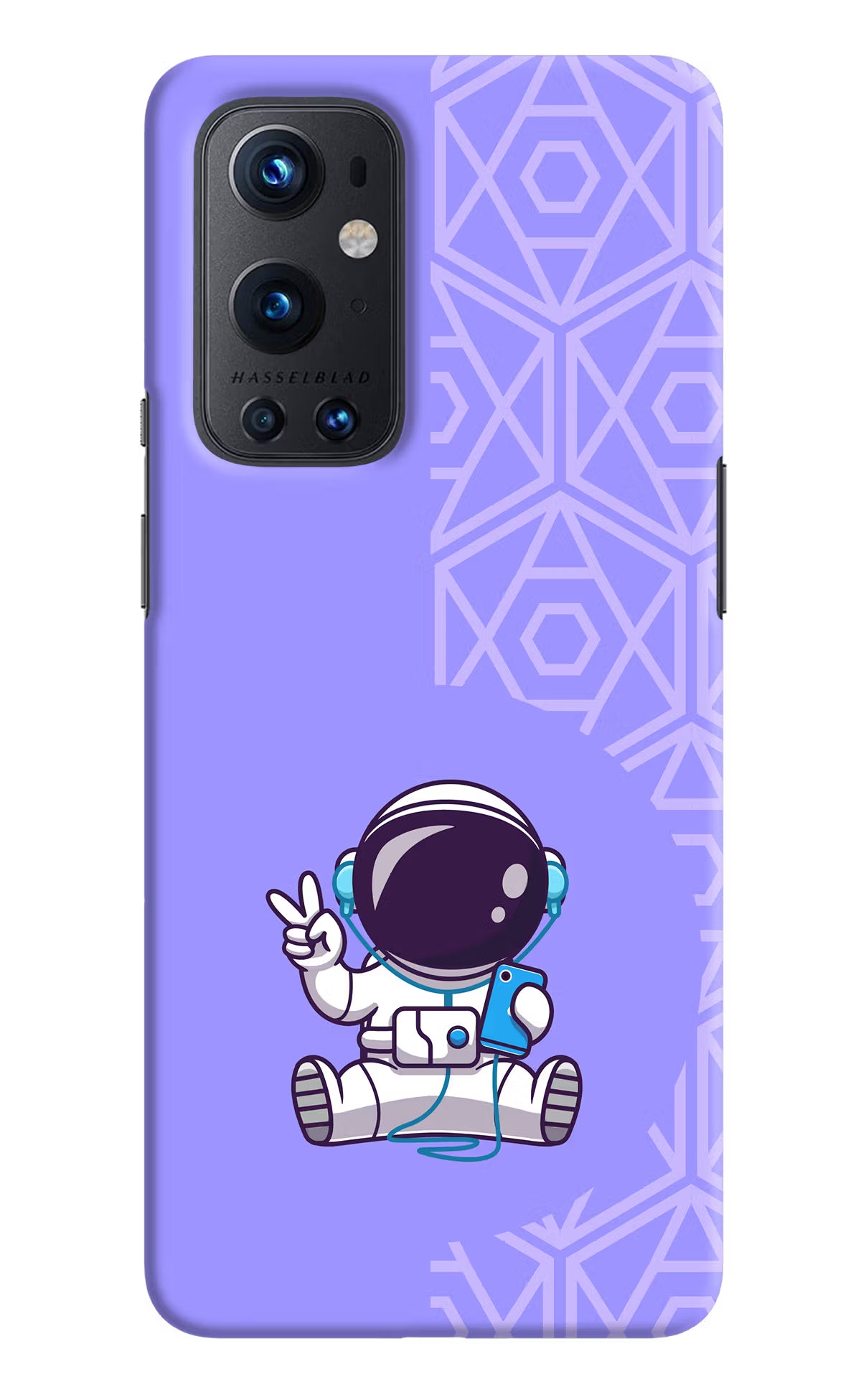 Cute Astronaut Chilling Oneplus 9 Pro Hard Case Back Cover by Casekaro