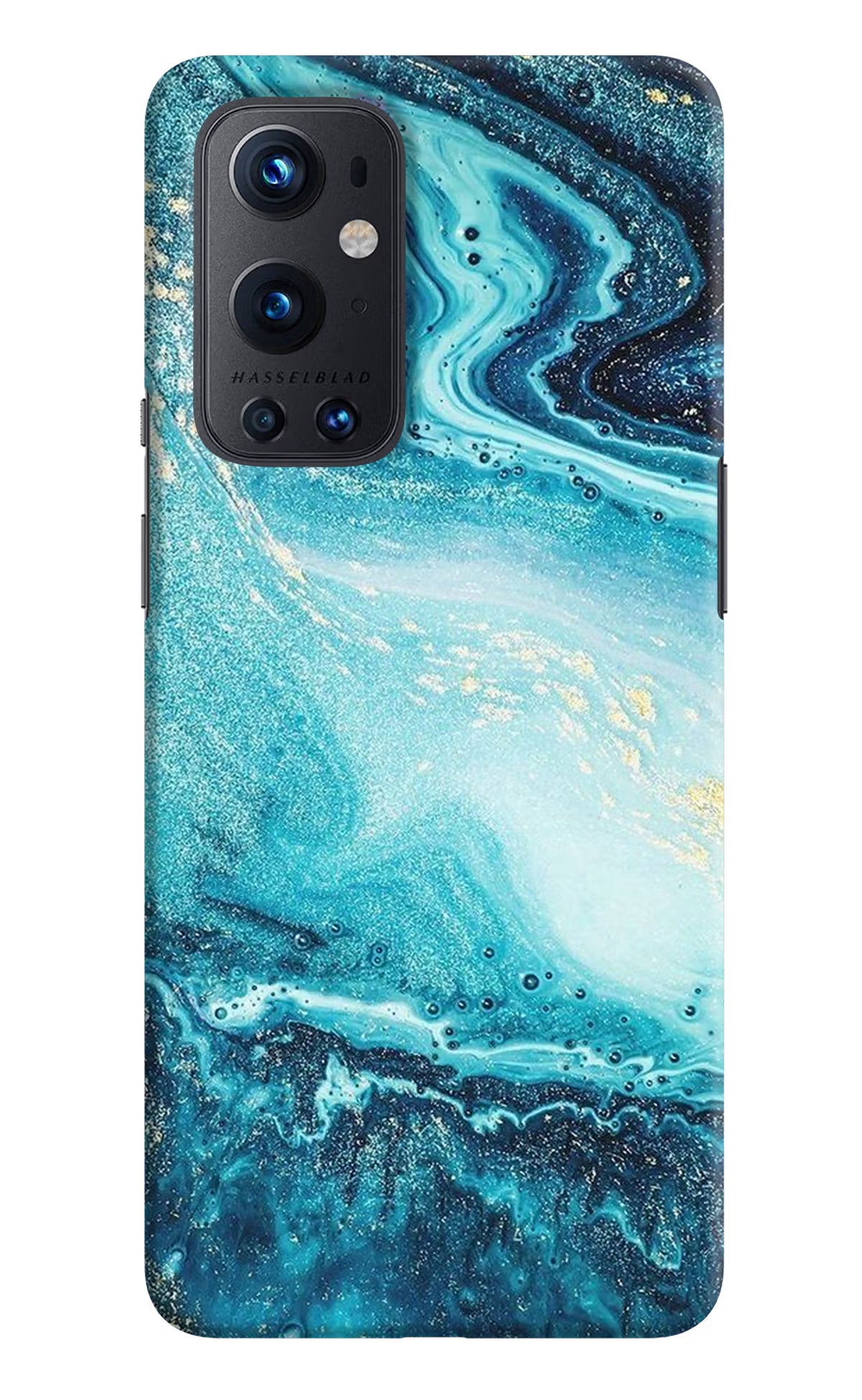 Blue Glitter Marble Oneplus 9 Pro Hard Case Back Cover by Casekaro