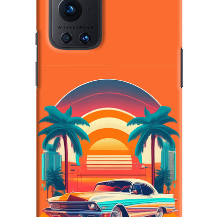 Palm Drive 80s Oneplus 9 Pro Hard Case Back Cover by Casekaro