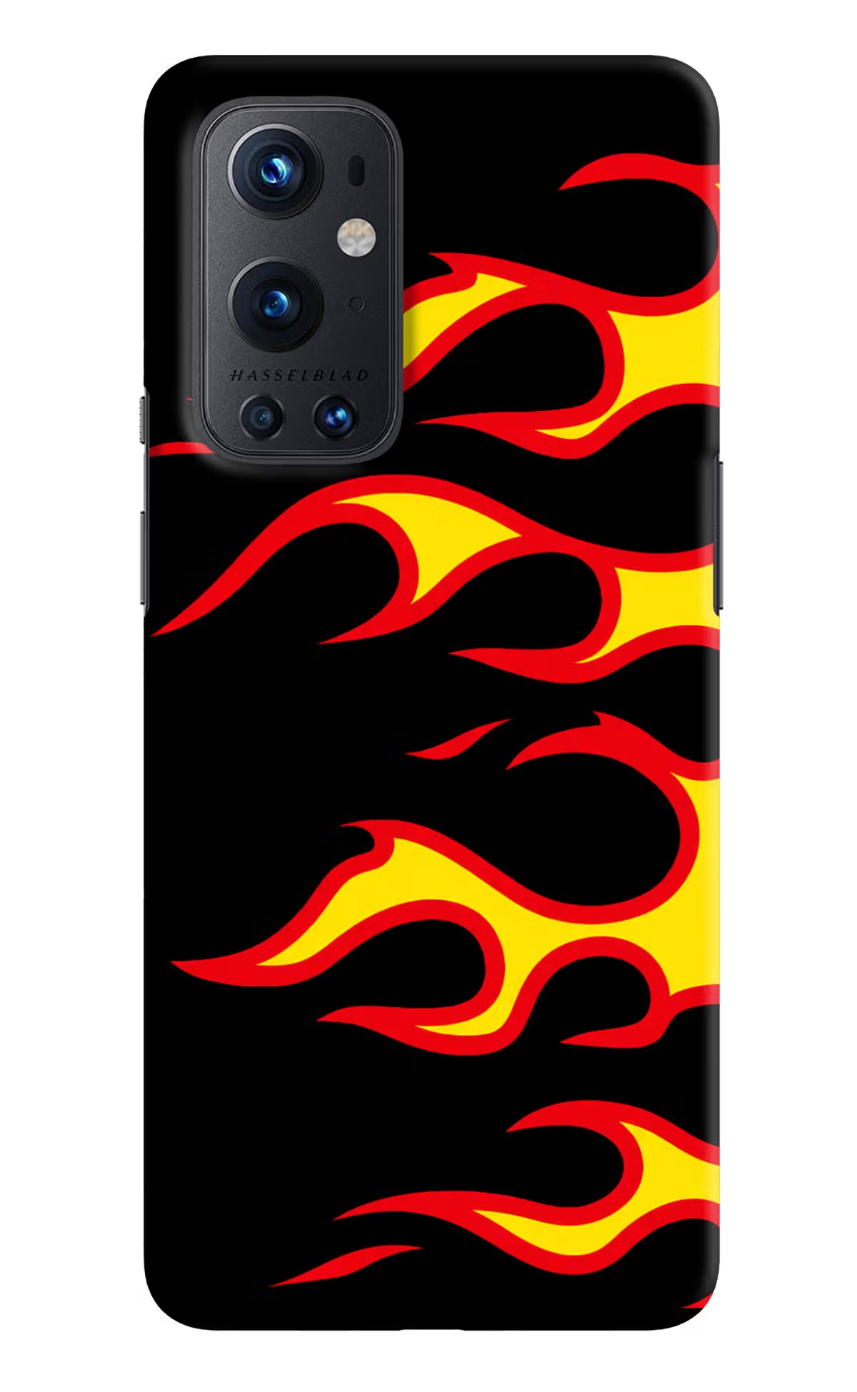 Side Sweep Flames Oneplus 9 Pro Hard Case Back Cover by Casekaro