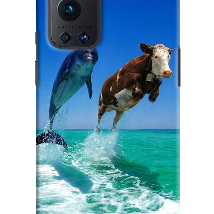 Dolphin vs Cow Oneplus 9 Pro Hard Case Back Cover by Casekaro