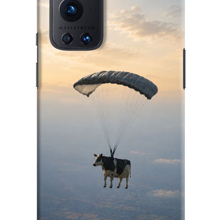 Skydiving Cow Oneplus 9 Pro Hard Case Back Cover by Casekaro