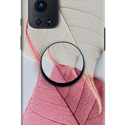 White Pink Leaf Oneplus 9 Pro Pop Case by Casekaro