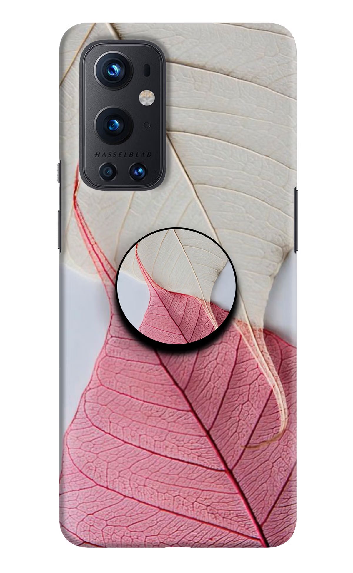 White Pink Leaf Oneplus 9 Pro Pop Case by Casekaro