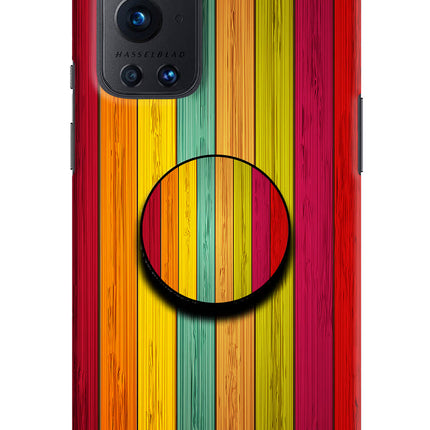Multicolor Wooden Oneplus 9 Pro Pop Case by Casekaro
