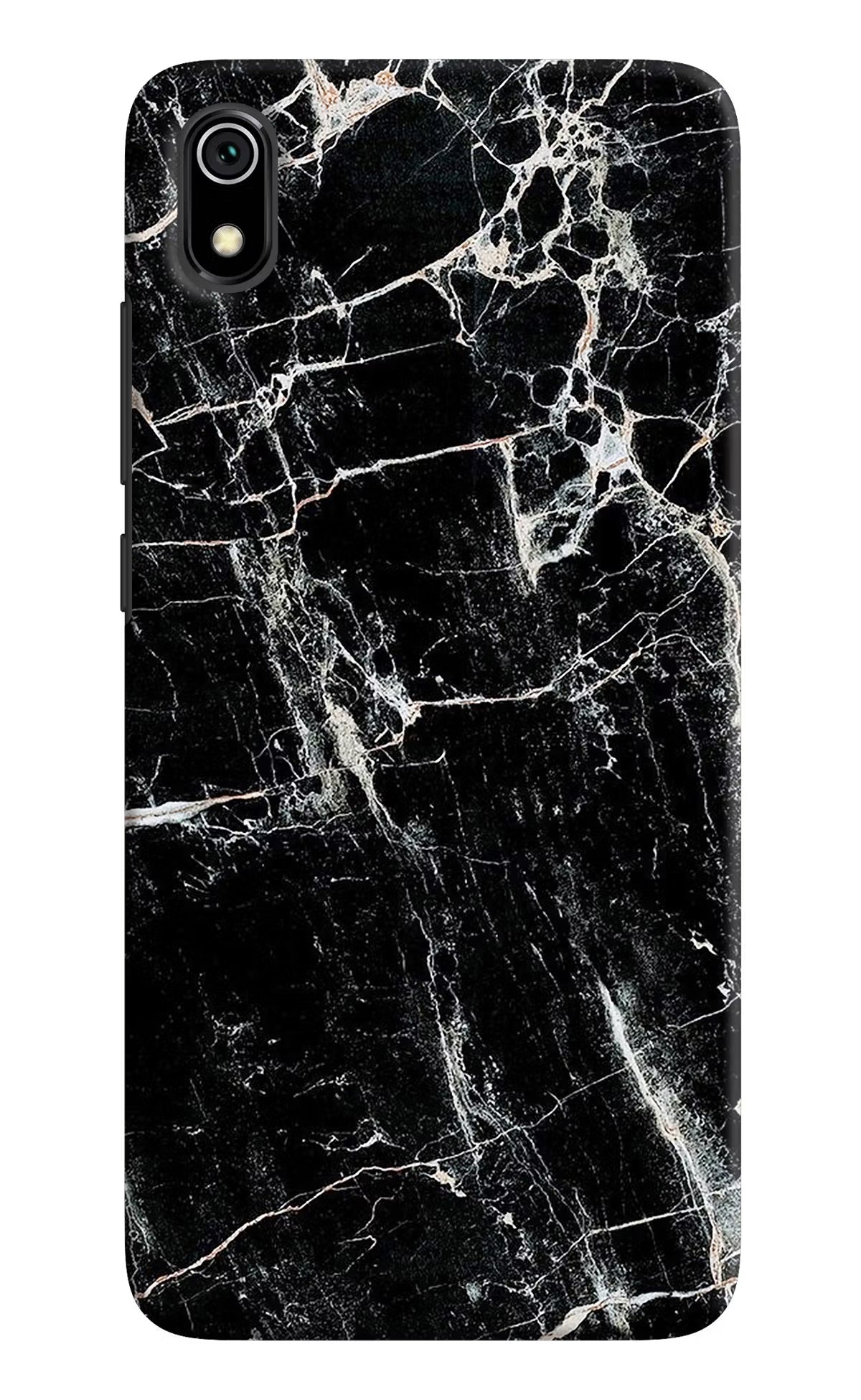 Black Marble Texture Redmi 7A Hard Case Back Cover by Casekaro