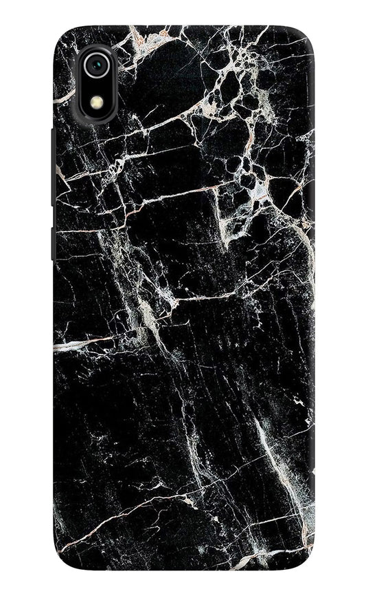 Black Marble Texture Redmi 7A Hard Case Back Cover by Casekaro