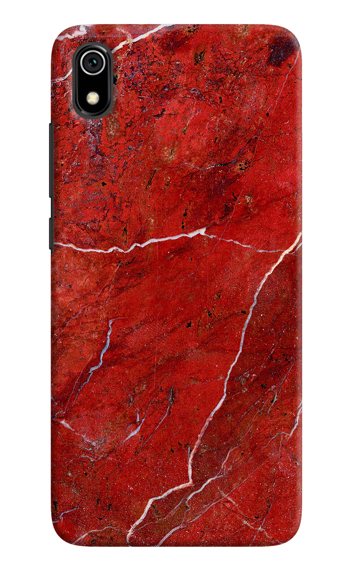 Red Marble Design Redmi 7A Hard Case Back Cover by Casekaro