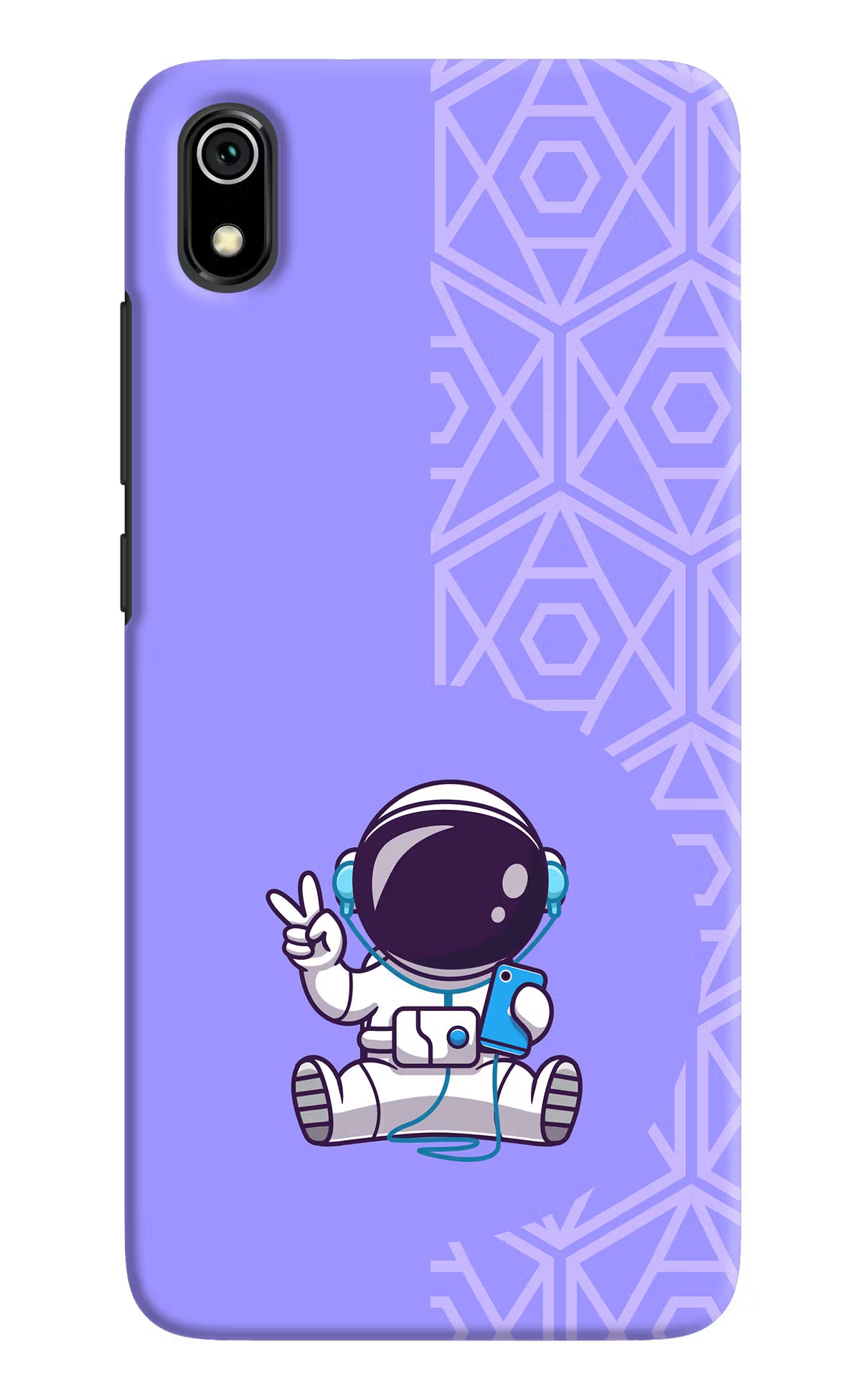 Cute Astronaut Chilling Redmi 7A Hard Case Back Cover by Casekaro